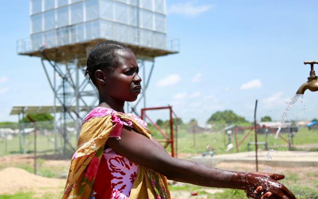 A solar water treatment plant in South Sudan