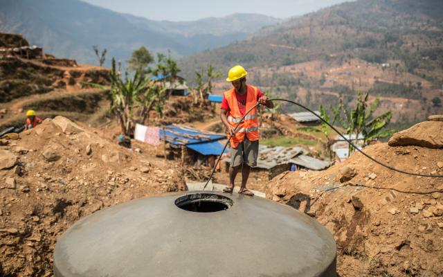 Gravity water supply system in Nepal