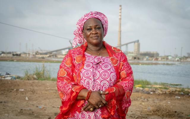 Fatou Samba represents an association of women fish processors who smoke the fish brought in by the fishing boats.