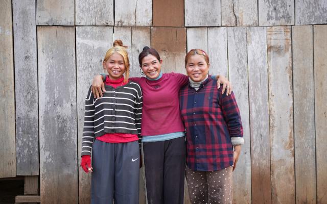 Sreyna, Srey Ngor and Chan Ra are part of the Clean Water Station Group, where members are elected to help maintain the solar powered water station.
