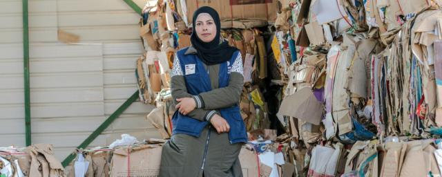 Hamda, technical team leader in recycling project in Za’atari Refugee Camp, Al Mafraq.