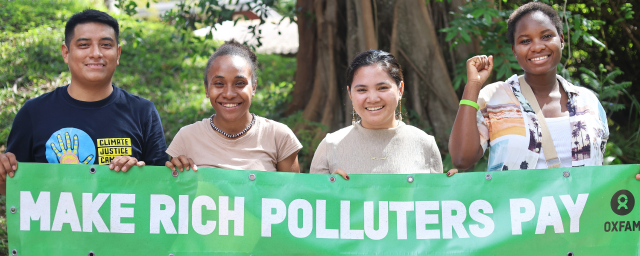 Climate activists Cynthia, Hilda, Marinel and Pavel at the Climate Justice Camp.