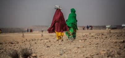Two women in the displaced persons camp in Dar Agg, Somalia.