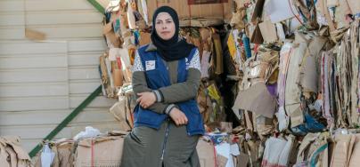 Hamda, technical team leader in recycling project in Za’atari Refugee Camp, Al Mafraq.