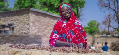 Mariam is part of a cooperative that makes improved cooking firepits. 