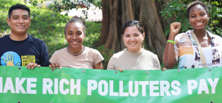 Climate activists Cynthia, Hilda, Marinel and Pavel at the Climate Justice Camp.